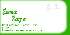 emma kazo business card